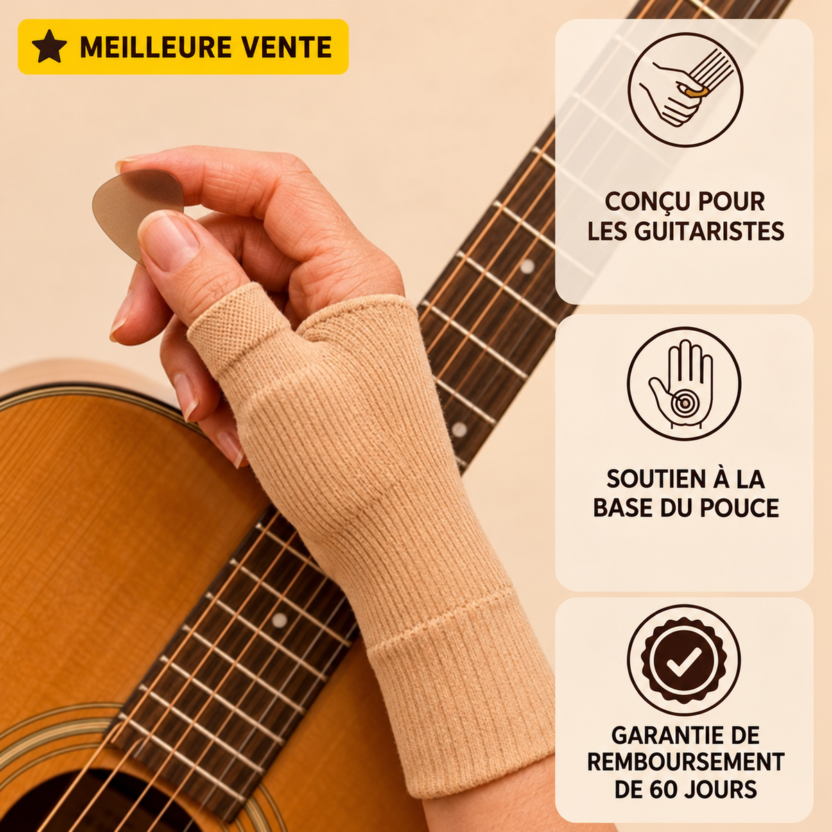 Le stabilisateur de pouce pour guitaristes