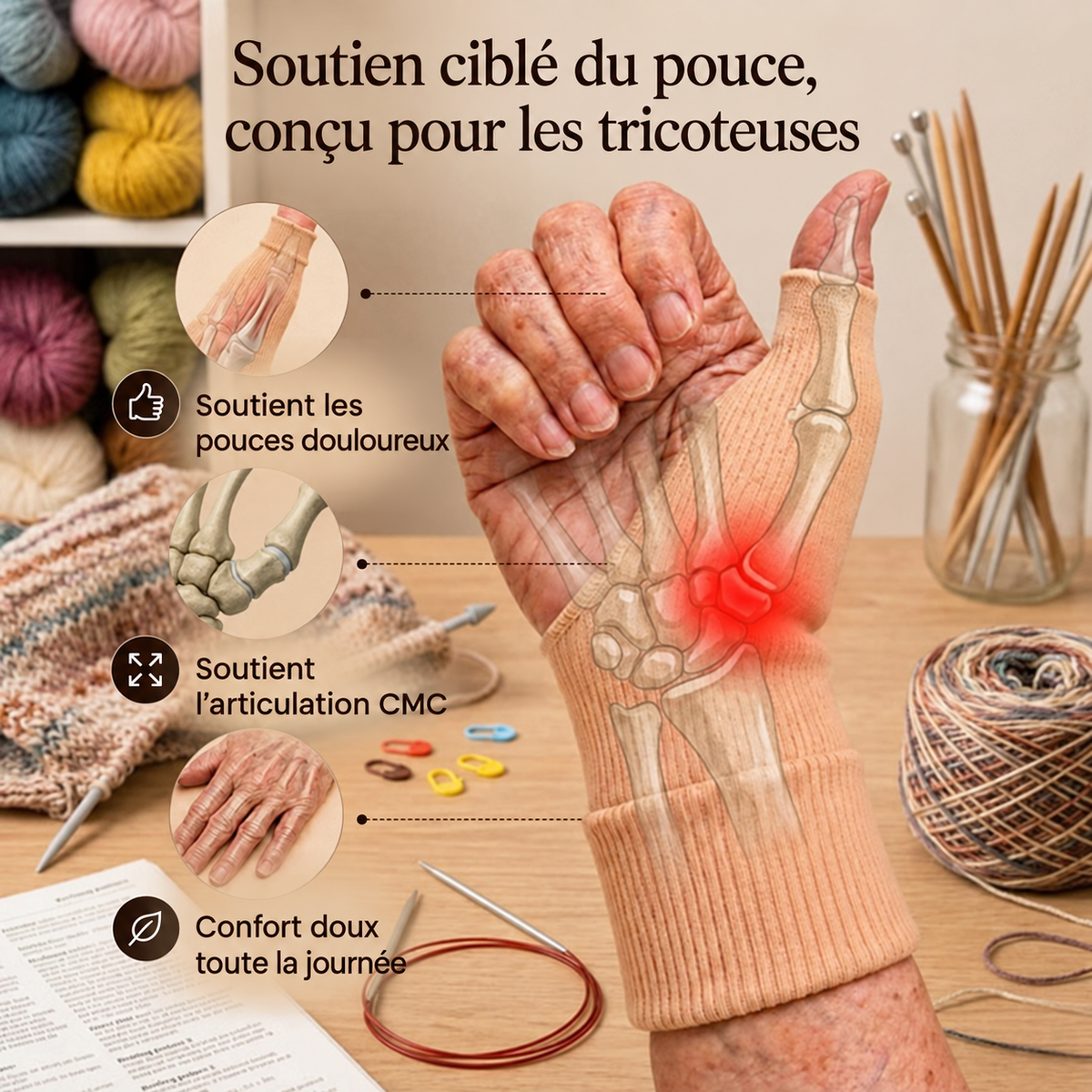 Stabilisateur de Pouce pour Tricot